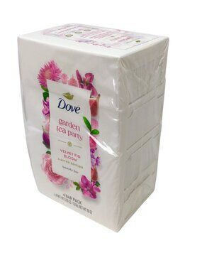 Dove Garden Tea Party Velvet Fig Bloom Limited Edition NOS 4 Bar Pack 3.75 oz